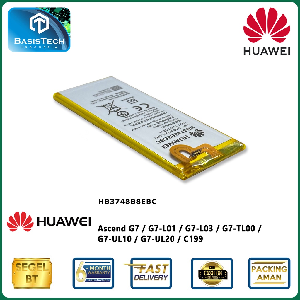 BATERAI HUAWEI ASCEND G7 G7-L01 G7-L03 G7-TL00 G7-UL10 G7-UL20 C199 HB3748B8EBC - ORI99 GOOD QUALITY