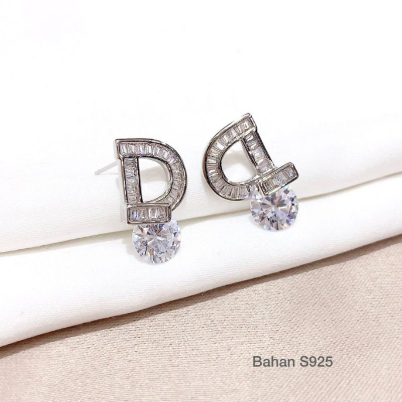 Anting Silver925 perak Premium Quality Mata Kilau Anti Karat Anti Alergi Earring Fashion Import Branded Band As011