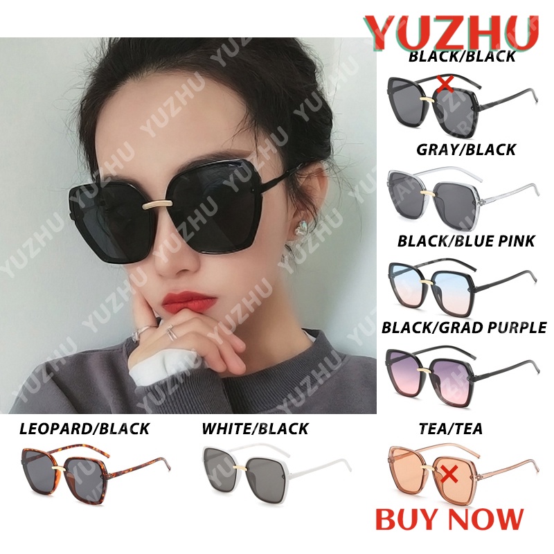 (YUZHU) Bayar di Tempat Kacamata Korean Style Hitam Candy Color Oversized Kacamata Hitam Gaya Wanita Sunglasses