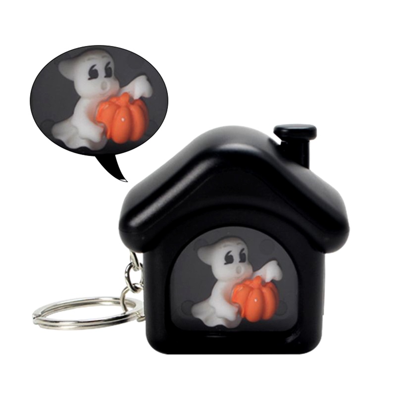 Gantungan Kunci Bentuk Labu Hantu Halloween Dengan Lampu LED Untuk Pria Dan Wanita Charms