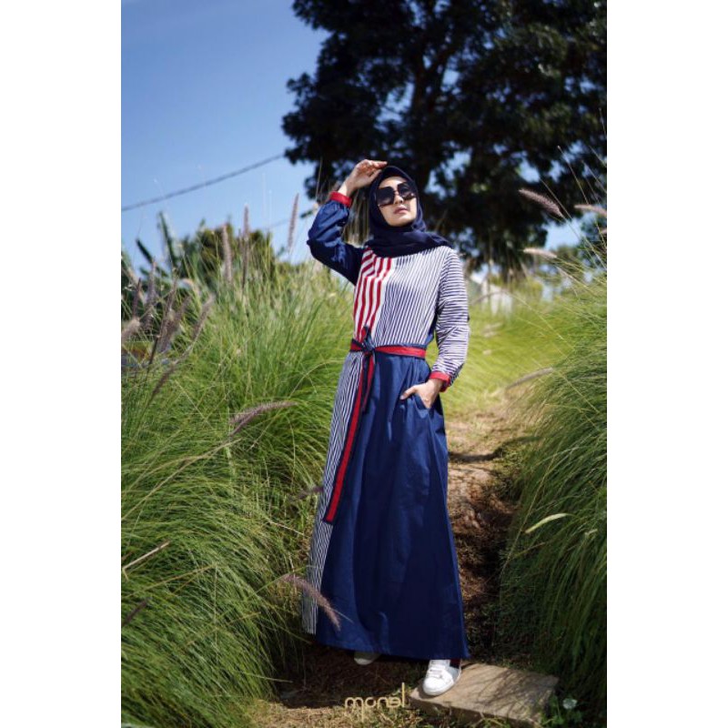 Monel Reblue Stripe (Dress/Terusan/Gamis) @Monel_Chavians