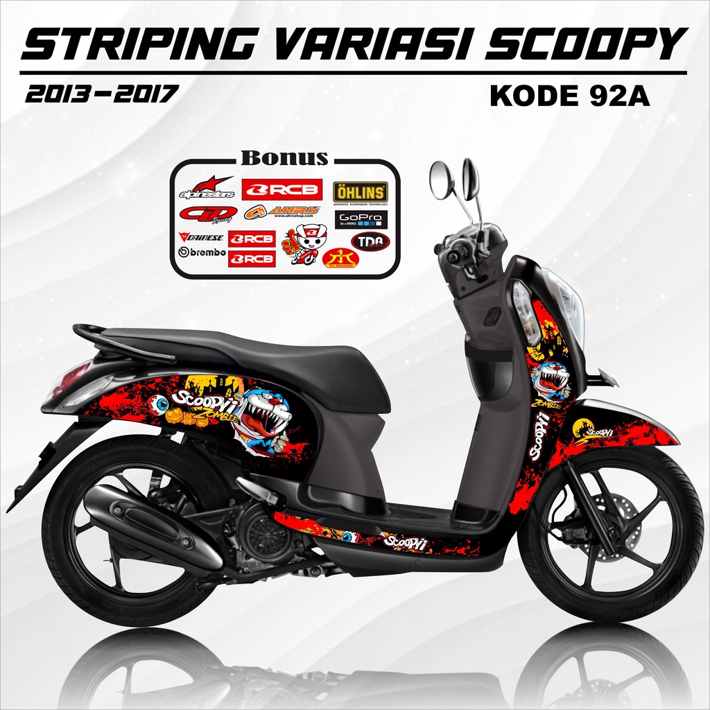 Striping Scoopy Sticker Scoopy 2013/2017 Variasi Kode 92