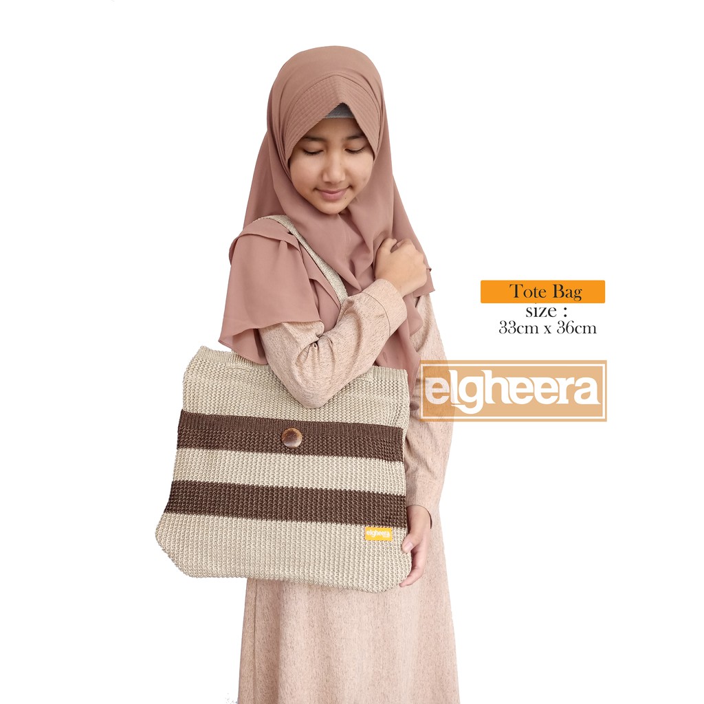 Tas Rajut Tote Kombinasi / Tote Bag / Tas Jinjing