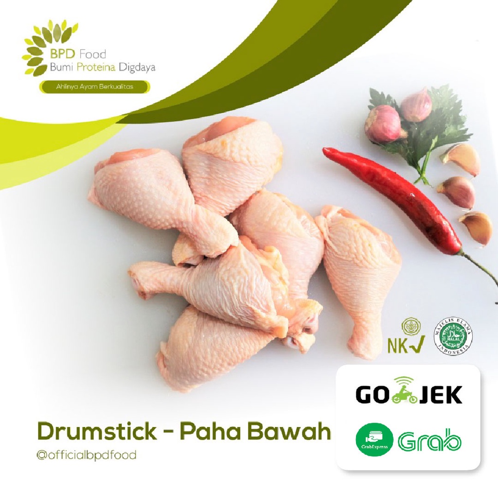 

DRUMSTICK - PAHA AYAM BAWAH (PENTUNG) 1KG HALAL PREMIUM