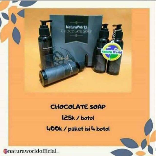 

Chocolate soap (isi 3 botol)