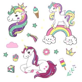 Stiker Dinding dengan Bahan Mudah Dilepas Gambar Unicorn  