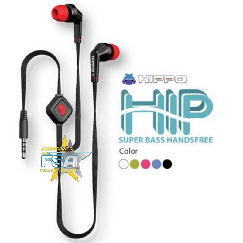 HF Hippo Headset Earphone Handsfree HIP Super BASS /Handsfree HIPPO HIP - ECERAN