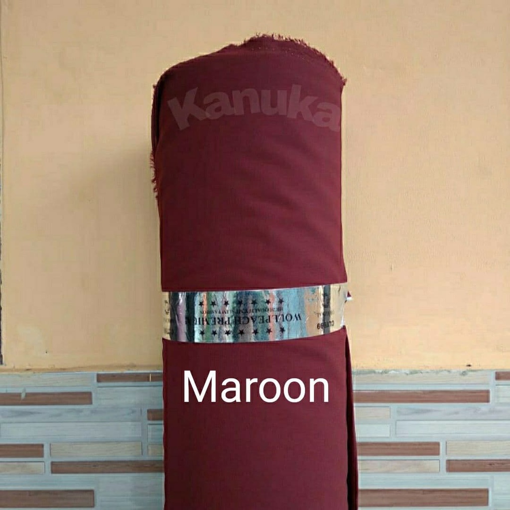 Kain Wolfis Meteran Warna Maroon