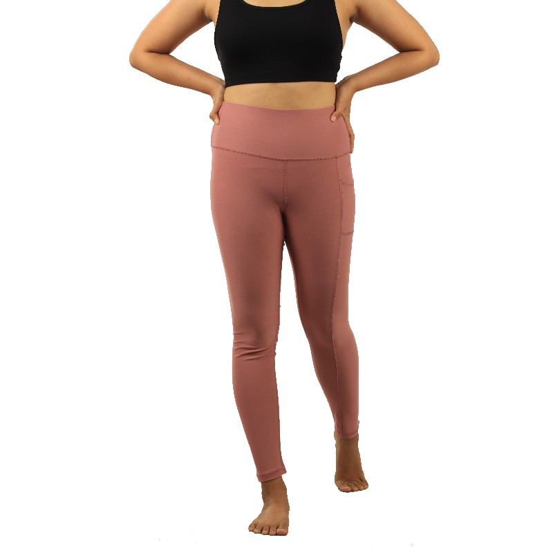 Celana Olahraga 90 Degree High Rise Side Pocket 7/8 Legging- Rose Clay 08DGC011
