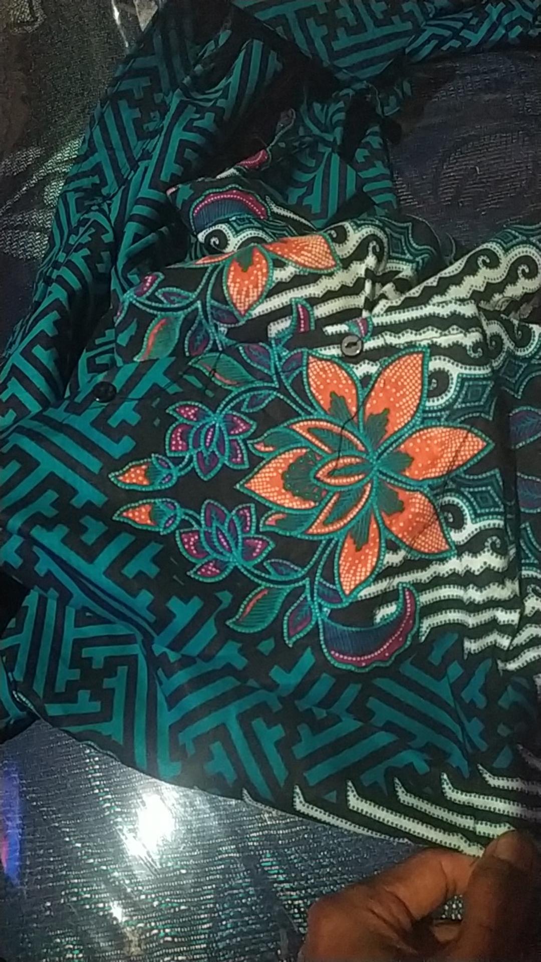 Batik Couple Keluarga Sania Ruffle Ori Ndoro Jowi Dnt Motif Pagar Biru