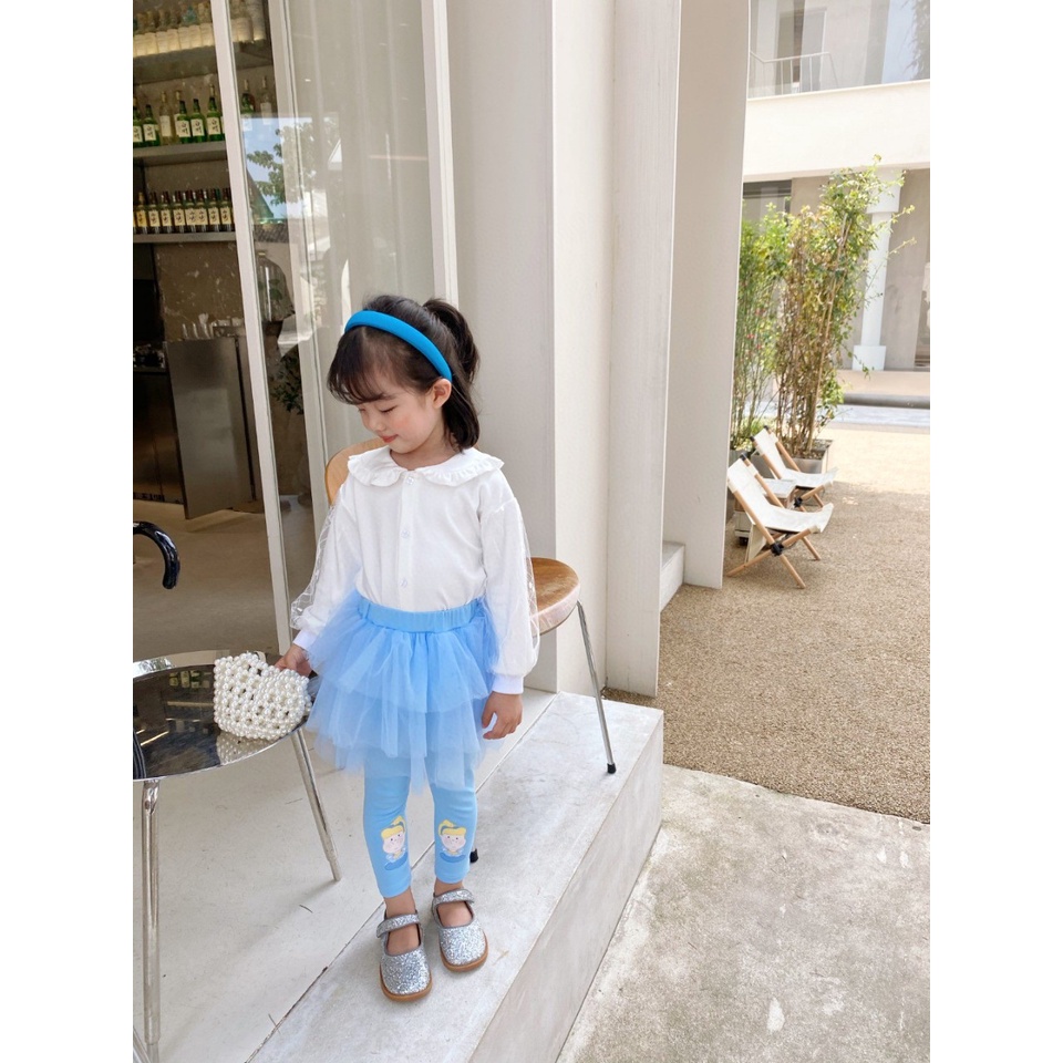 Legging Rok Tutu Anak Perempuan Impor Panjang Motif Princess Elsa Frozen/Mermaid Ariel/Snow White