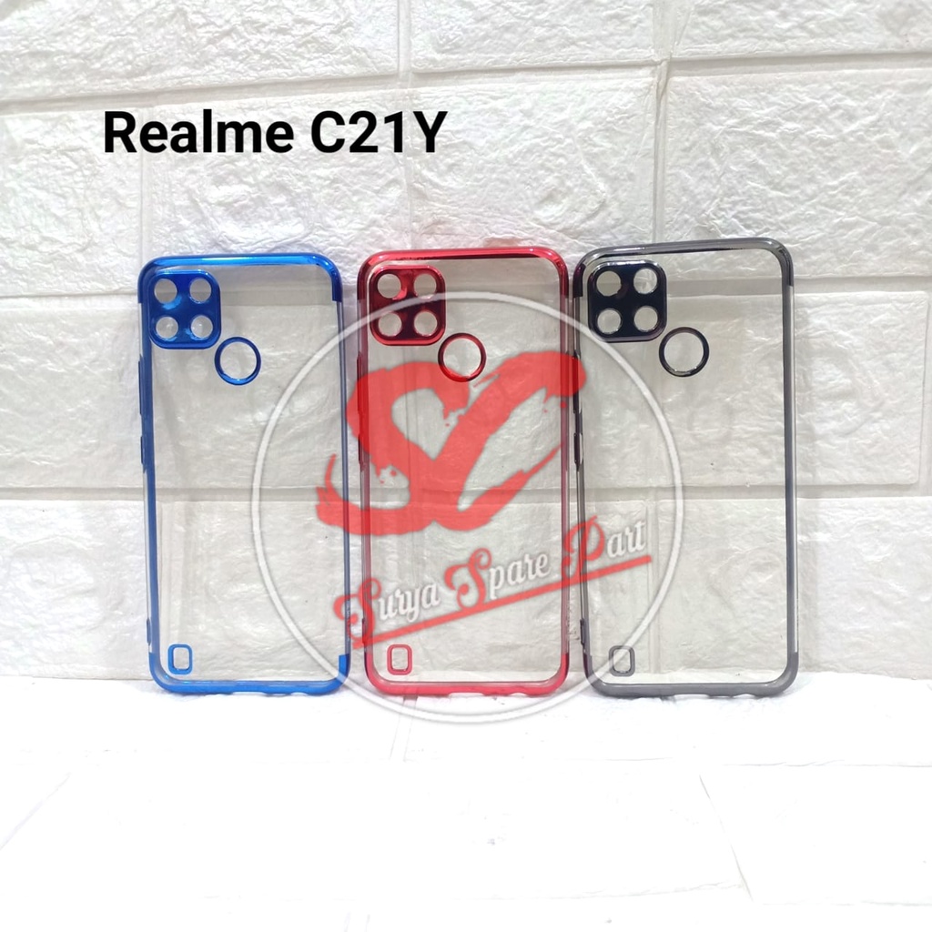 Shining Chrome Tpu Case Clear Silicone Case Realme C21y - SC