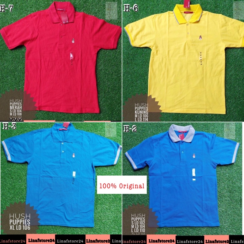 KAOS POLO HUSH PUPPIES PRIA WANITA UNISEX/   KAOS HUSH PUPPIES ORIGINAL UNISEX CEWE COWO