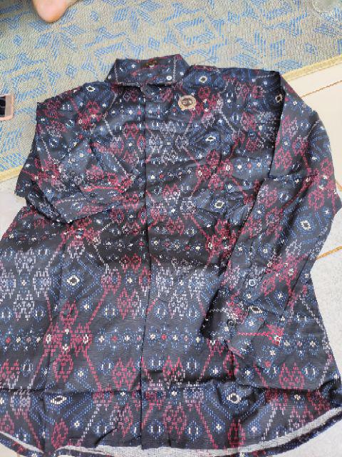 Sanvanina Kemeja Batik Songket Salju Lengan Panjang Pria | Harlem Tosca Songket E-1503