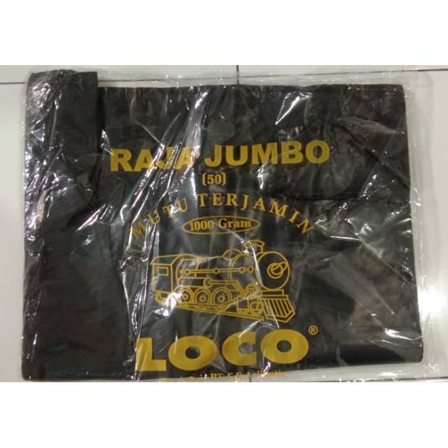 Kantong Plastik hitam - merah loco raja jumbo 50