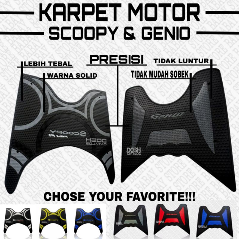 Karpet Motor Genio - Karpet Genio - Karpet Motor Scoopy - Karpet Scoopy 2021 - Pijakan Kaki Scoopy