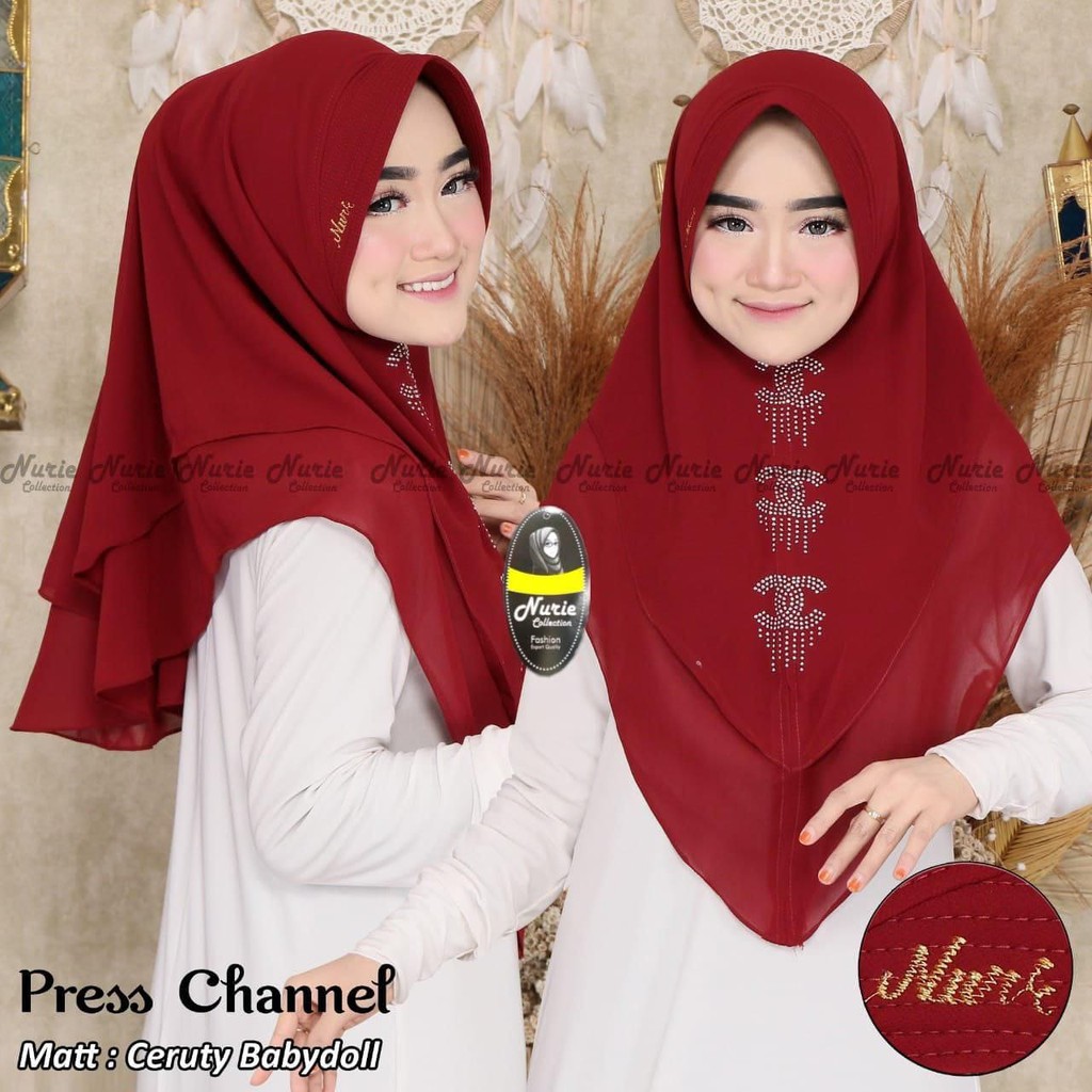 Khimar Nuri Channel Payet Daily Hijab Instant Ceruty Babydoll