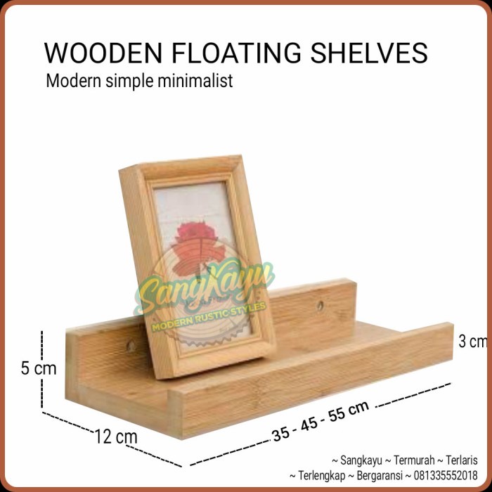 Rak dinding minimalis rak kayu serbaguna floating shelves Rak tanaman