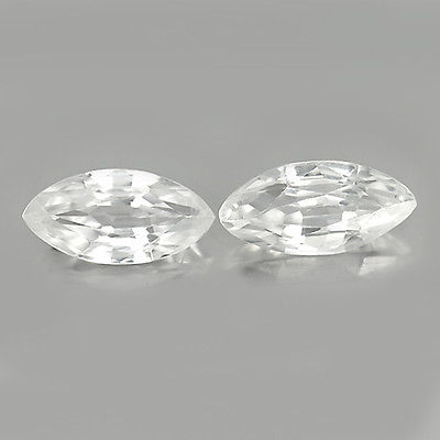 1.72tcw 2 Pcs. Marquise Natural White Color Zircon ZN104