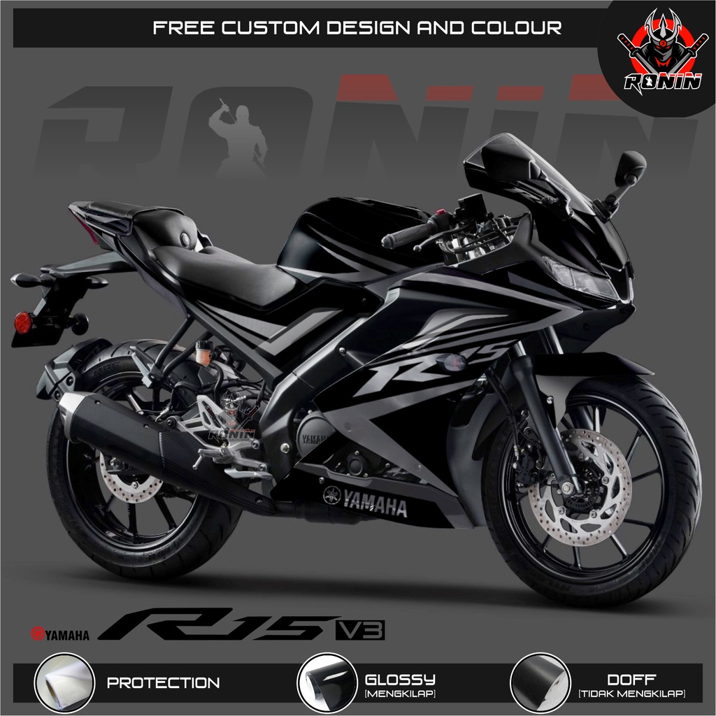 Sticker Decal FULL BODY R15 V.3 Motif Angle Black