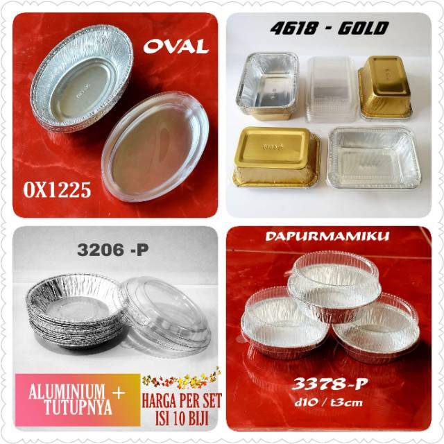 DAPURMAMI 10 BIJI  ALUMINIUM FOIL TUTUP Cup Tray Lid kemasan wadah