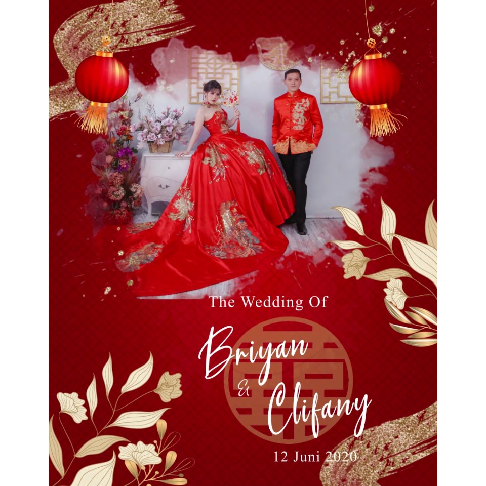 Undangan Digital Video Pernikahan Tionghoa Oriental Chinese Mandarin Elegant Terlaris
