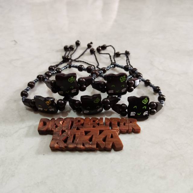 ( SUPER MURAH ) Grosir 5 pcs gelang kokka kaukah kaokah fukakah koka hello kitty manik anak hitam