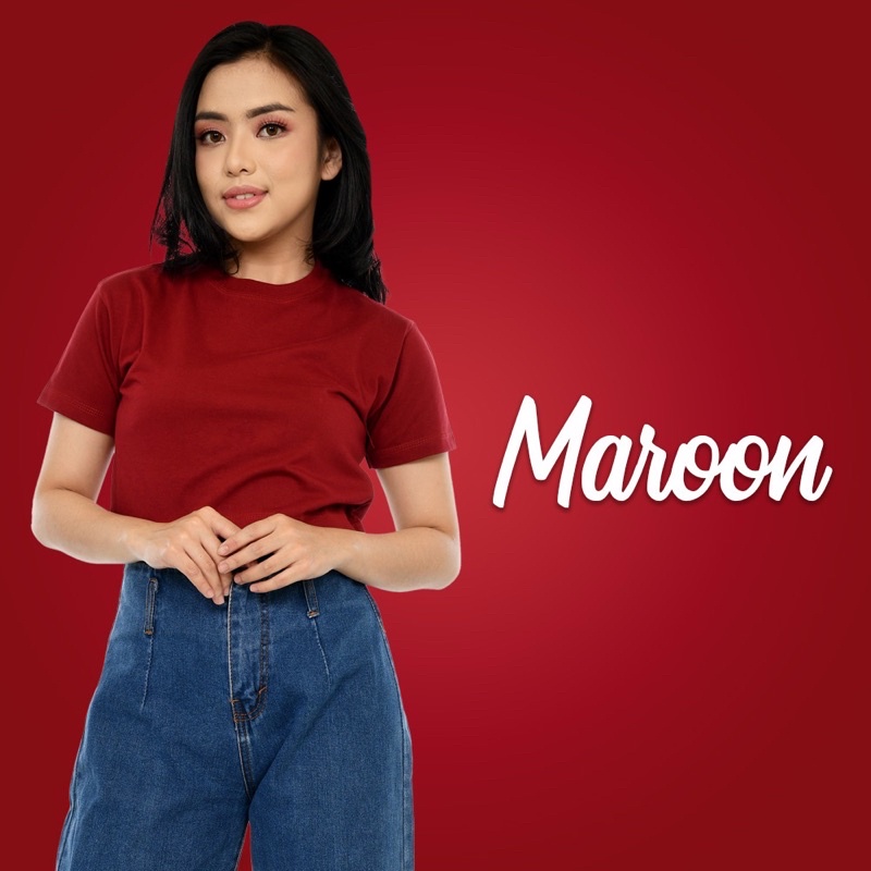 KAOS CROP TOP POLOS TEBAL TIDAK NERAWANG COTTON 24S CROP TEE BAJU WANITA CROPTOP