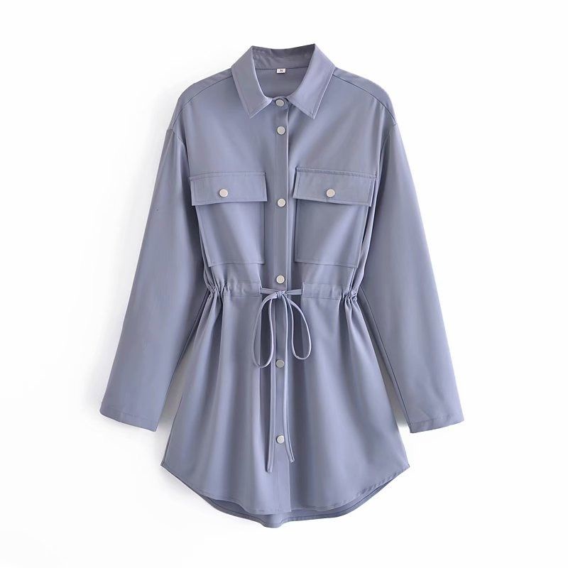 Dress casual import Light Blue Autumn korea style biru muda