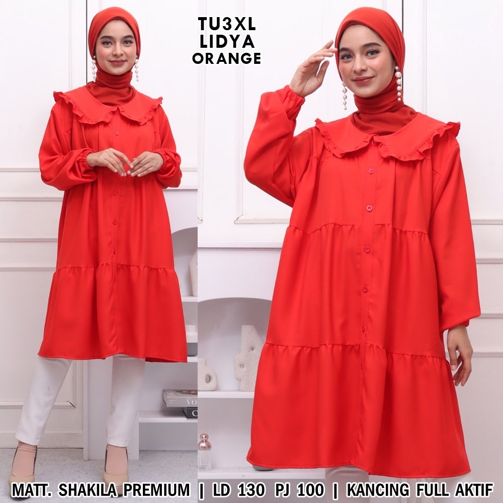 BIGCLO - (COD) LD 130cm Tunik Jumbo 3XL TU3XL2 Atasan Wanita Muslim Lengan Panjang