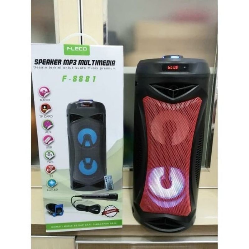 Speaker Multimedia FLECO F-8880 Free Mic - Speaker Bluetooth Portable
