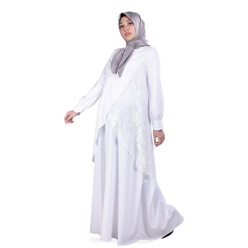 ZOYA GAMIS WANITA CLASSICA DRESS PUTIH