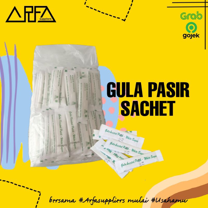 

Gula Pasir Kristal Putih Sachet Stik isi 125