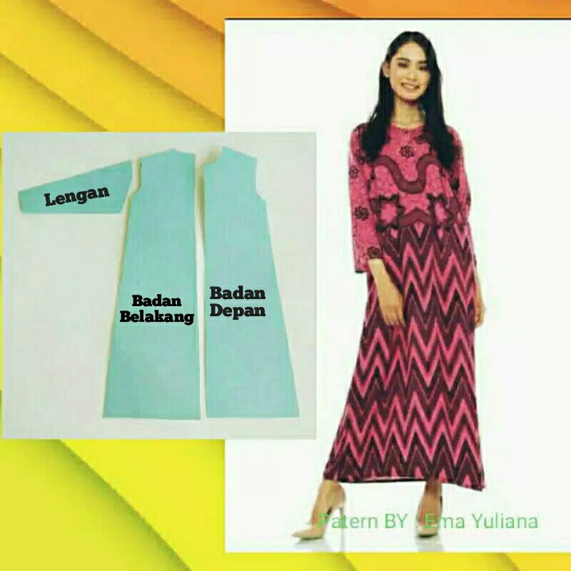 Pola baju daster lengan panjang massa kini