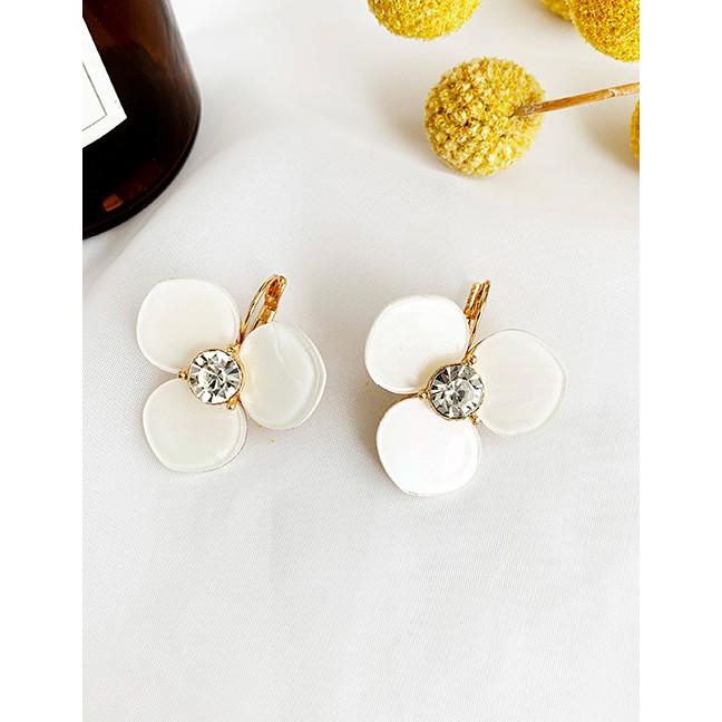 LRC Anting Tusuk Fashion Alloy + Resin Alloy Diamond Resin Flower Earrings D05372