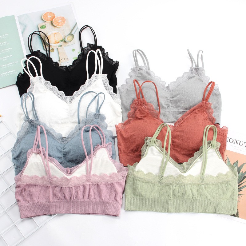 ❀ Chingu ❀ PW103 COD Sport Bra Yoga Olahraga Fashion Wanita Renda Tanpa Kawat Seksi Import Surabaya