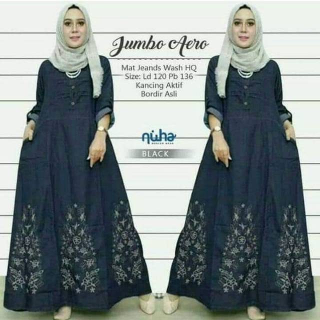 Jumbo aero black  original jeans warna hitam