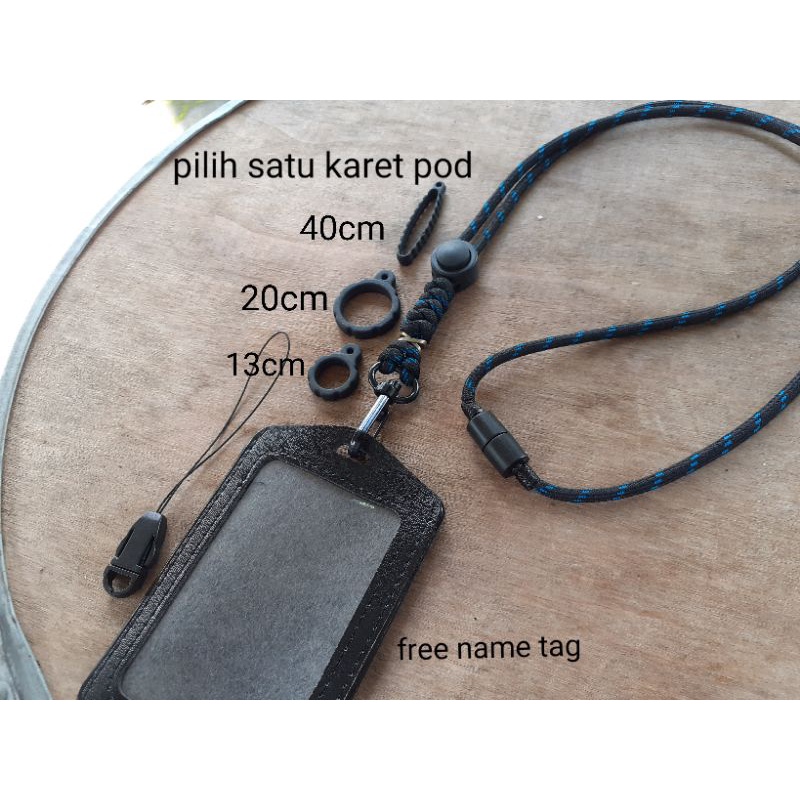 Lanyard x beads pods paracord tactical, Gantungan Id Card, kalung Name tag, Lanyard Id card