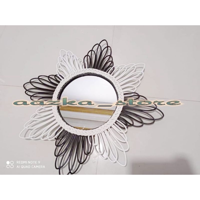 CERMIN ROTAN CANTIK BAHAN ROTAN SINTETIS