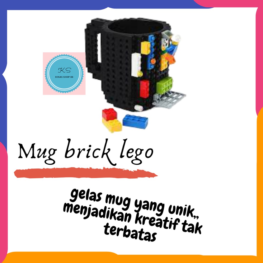 Mug lego/ Lego mug/ Mug lego bricks/ Mug lego cangkir gelas/ Brick mug/ Mug lego baru