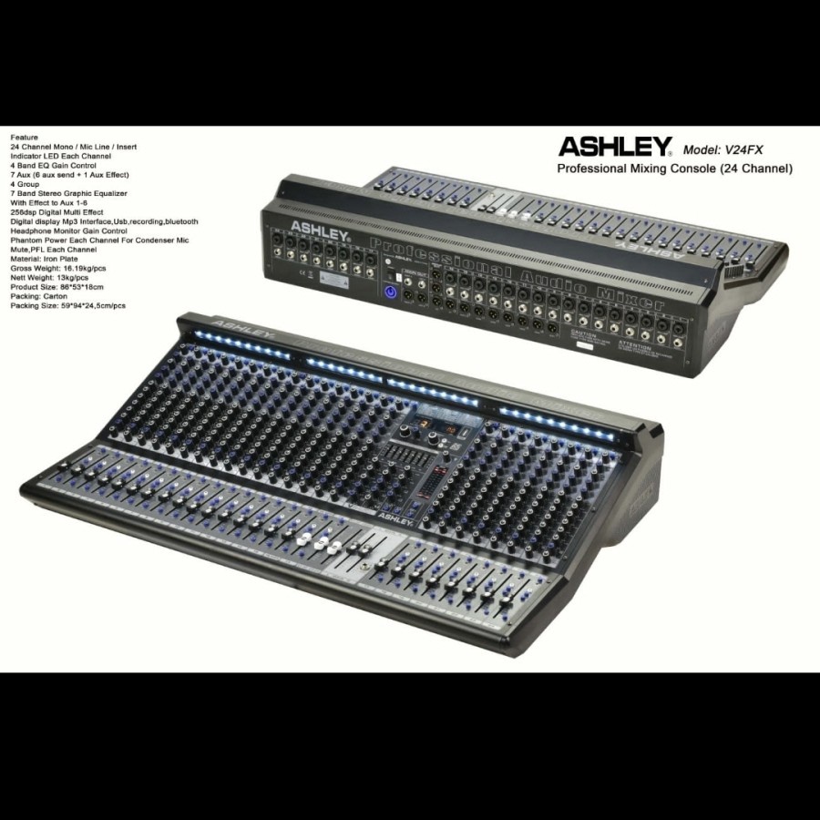 Mixer Audio ashley v24fx v 24fx 24CH garansi original
