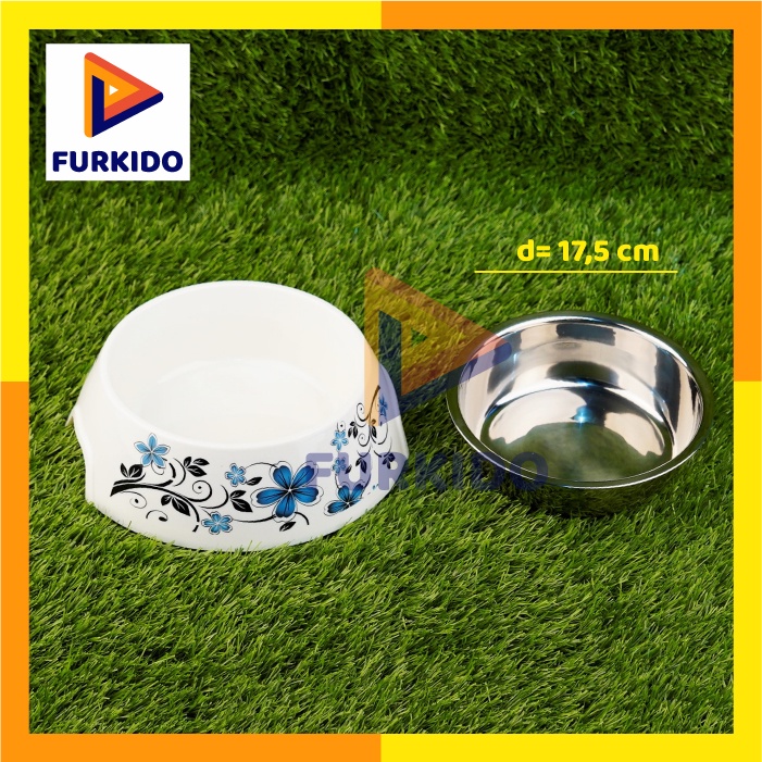 Richu Pet Bowl Stainless Stell Plastic Premium L Mangkok Anjing P1117