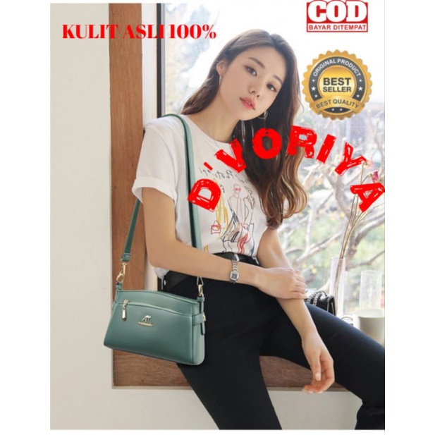 tas wanita kulit asli murah selempang bahu top handle pinggang