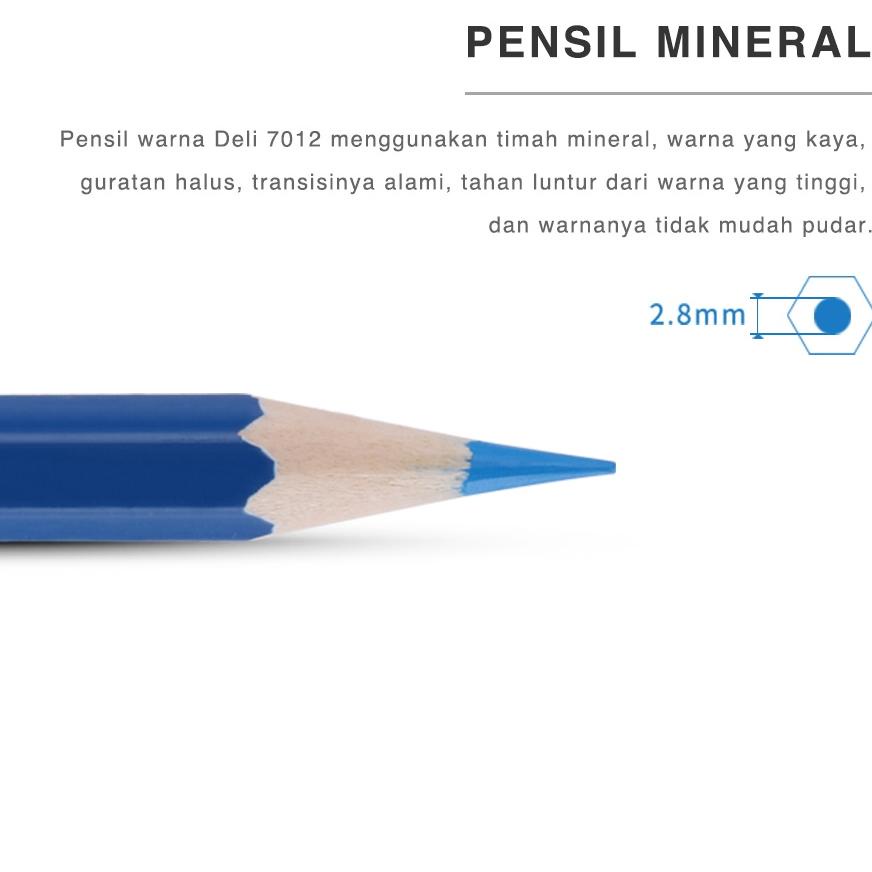 

11.11 Flash Sale Deli Pensil Warna Youku Warna Cerah Bahan Kuat, Bentuk Pensil Heksagonal 12/24/36 Warna 701X
