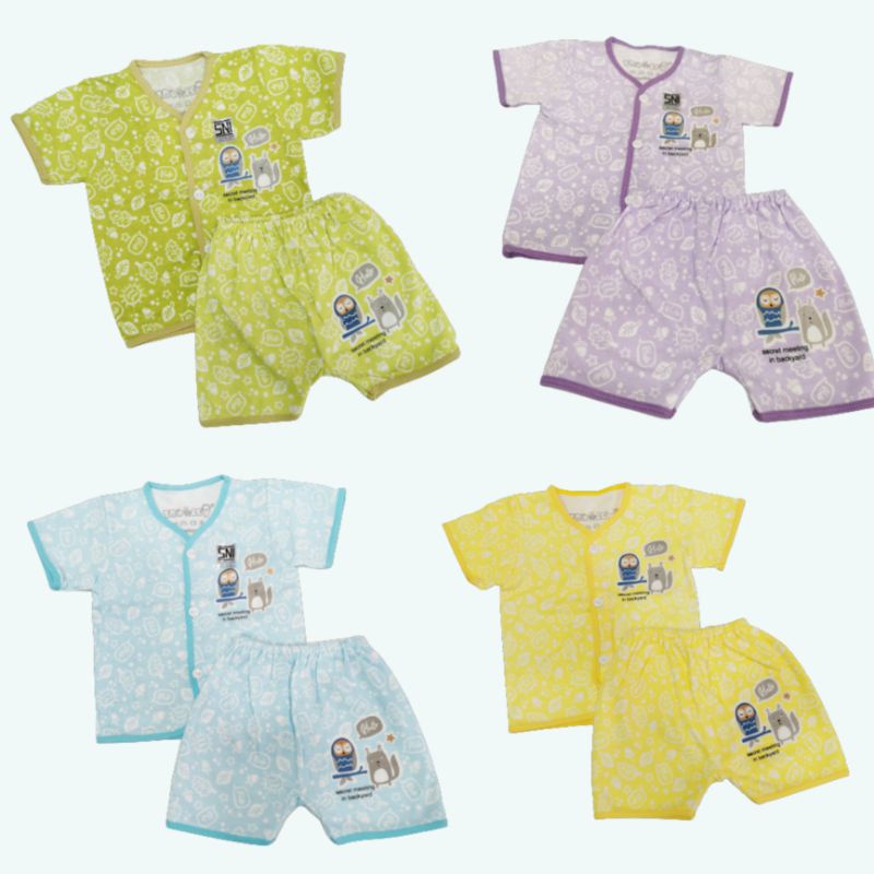 2Pc Baju Bayi NewBorn Setelan Pendek Kutung Panjang SNI Bayi 0-3 Bulan Baru Lahir  TROLEY