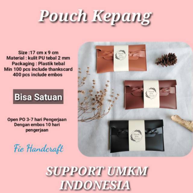  souvenir  pernikahan dompet pouch kulit imitasi murah 