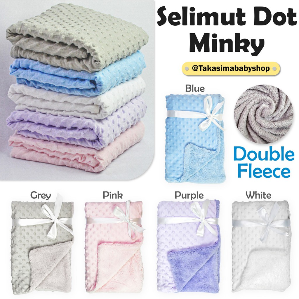 SELIMUT BAYI POLOS  MINKY SELIMUT DOUDOU  SELIMUT Carter POLOS BABY BLANKET POLOS SELIMUT Doudou candy dot Minky Selimut Minky Dot Motif Blanket Cotton On Minky Selimut Bintik Motif | Selimut Minky Fleece Motif Selimut motif Dot Minky / Soft Baby Blanket