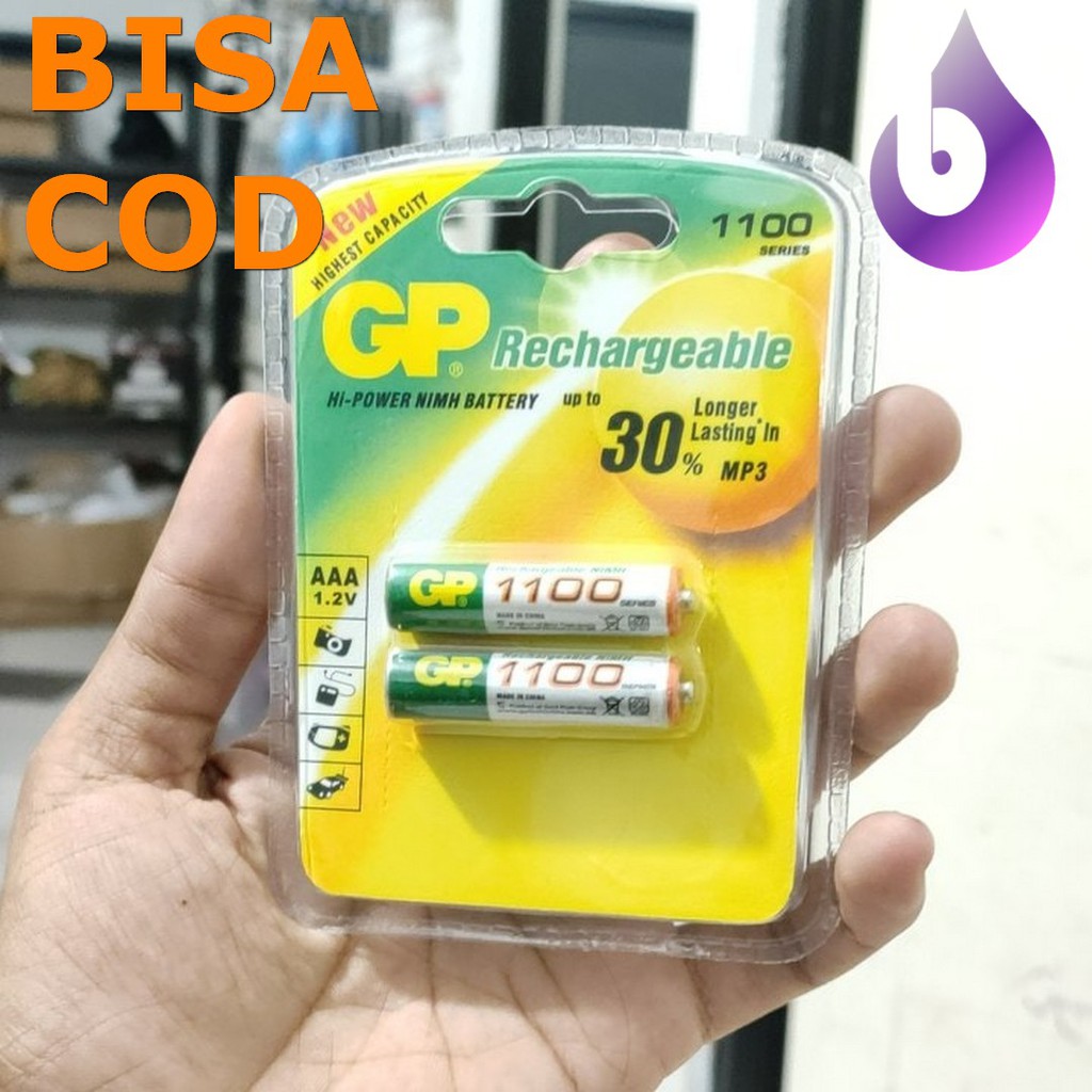 ASLI batu Battery A3 AAA GP 1100 isi ulang Rechargeable Ori