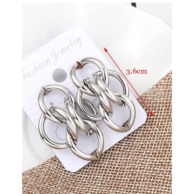 LRC Anting Tusuk Fashion Kc Cross Hollow Earrings Y61825