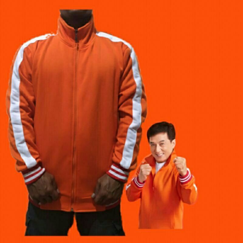 RiaRioJaket - Jaket Shopee Orange Polos Style